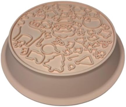 Snowman/Christmas 2-in-1 Silicone Slow Feeder & Licking Mat - BPA Free, Dishwasher Safe, 500ml Capacity, Perfect for Dogs & Cats (Pale Pink)
