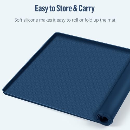 Pee Pad Holder for Dogs 51''x25.6'' Silicone Puppy Pee Pad Tray, Blue - Image 6