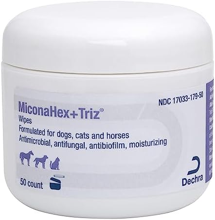 MiconaHex+Triz Wipes, 2.25" round for Dogs, Cats and Horses, 50 count jar by Unknown