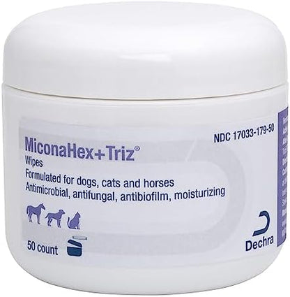 MiconaHex+Triz Wipes, 2.25" round for Dogs, Cats and Horses, 50 count jar by Unknown
