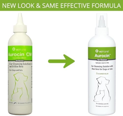 Vet One Aurocin cm Ear Cleanser (Cucumber Melon) with Aloe 8oz - Image 3