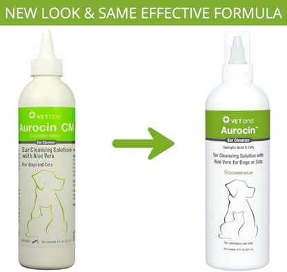 Vet One Aurocin cm Ear Cleanser (Cucumber Melon) with Aloe 8oz - Image 3