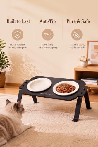 Elevated Cat Bowls 4.4oz x2，Ceramic cat Bowl with Acrylic Base - Image 6