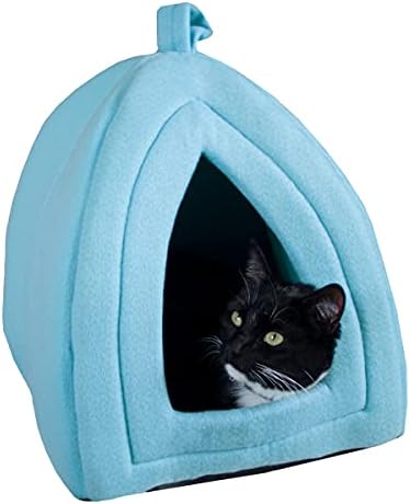 PETMAKER Cat House Indoor Bed with Removable Foam Cushion, Blue by PETMAKER