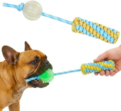 Knot Rope Dog Chew Toys, Glow in the Dark Dog Tug Toy with queaky Ball by Unknown