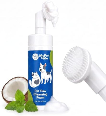 Dog Paw Cleaner – No-Rinse Foam, Silicone Brush, Dogs & Cats by MyPetMe