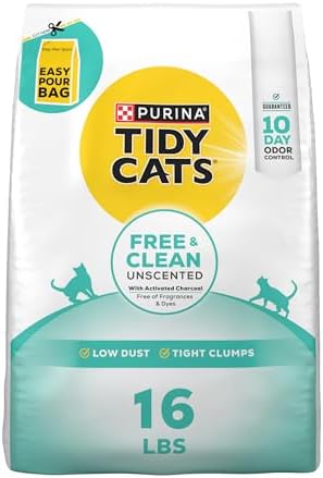 Purina Tidy Cats Free and Clean Unscented Clumping Cat Litter, 16 lb Bag by PurinaTidyCatsLitter
