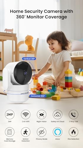 360° Indoor Security Camera, Home/Baby/Elderly/Dog/Cat/ Monitoring Cameras - Image 2