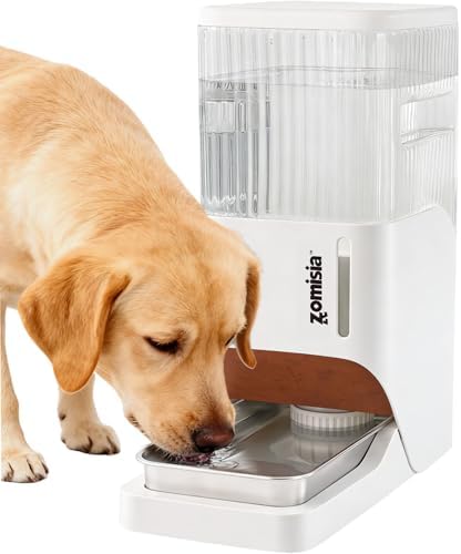 ZOMISIA 2.1 Gallon Gravity Dog Water Dispenser with Stainless Steel Bowl by Zomisia