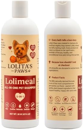 Lolimeal All-in-One Dog Shampoo – Gentle Oatmeal & Aloe Formula for Sensitive Skin, Moisturizing & Deodorizing, Made in USA, 16 oz - Image 3