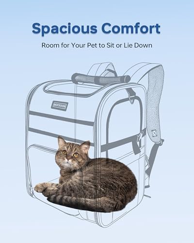 Hiking Dog Carrier Backpack, Padded Height-Enhancing Design, Adjustable Waist Cushioning Belt with Breathable Padded Back Support, Dog Carrier Backpack for Small Dogs Max 13LB Blue with Pad - Image 5