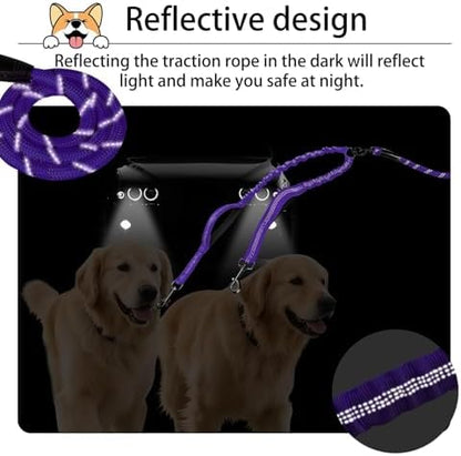 Double Dog Leash, 18~120 Lbs, No Tangle with Padded Handles, 360° Swivel - Image 4