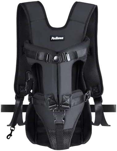 PetBonus Dog Front Carrier Backpacks, Legs Out Easy-fit Puppy Chest Carrier by Petbonus