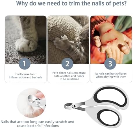 Cats & Dogs Pets Nail Clippers & Trimmers Rabbit Nail Clippers cat Nail Clippers for Indoor Cats cat Claw Clippers with Safety Guard Professional Grooming Tool for Cat Kitten - Image 6
