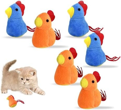 Catnip Cat Toy, 6 Pack Chicken Bird Interactive Chew Kicker Toys, cat Toys for Indoor Cats, Boredom Relief Kitten Exercise, Soft Durable for All Breed by Unknown