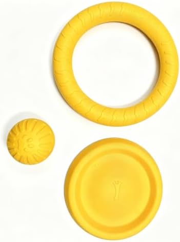 3-in-1 Dog EVA Toy Set - Floating Tug Ring (28cm) + Frisbee (23cm) + Bouncy Ball (9cm) - Durable Chew Toys for Aggressive Chewers, Teeth Cleaning, Water & Outdoor Play for Dogs - Image 2