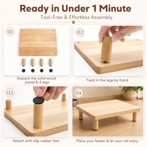 Elevated Cat Food Stand for Automatic Feeder, 2.4" Raised Cat Bowl Stand - Image 6