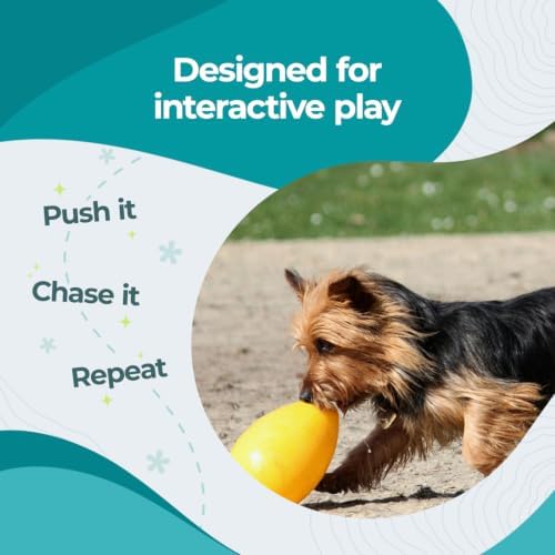 Jolly Pets Jolly Egg Herding Dog Toy, 8 in, Yellow - Erratic Roll - Image 3