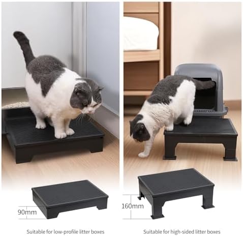 Pet Coutures Cat Litter Box Step, Adjustable Elevated Ramp with Anti-Tracking Mesh & Catcher - Easy Cleaning - Ideal for Kittens and Seniors - Image 6