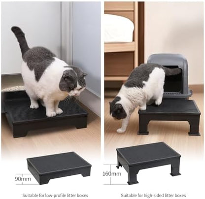 Pet Coutures Cat Litter Box Step, Adjustable Elevated Ramp with Anti-Tracking Mesh & Catcher - Easy Cleaning - Ideal for Kittens and Seniors - Image 6