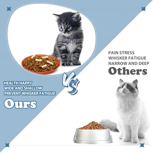 Gerrii 24 Pieces Fatigue Relief Cat Bowl 6 Inch Shallow Cat Food Dish Stray Wet Feeding Bowls Wide and Small Pet Plates for Ferrets Feral Short Legged Kitten Shelter(Elegant Color,Pattern) - Image 4