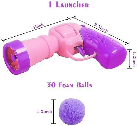 Mewlmart Interactive Cat Toys for Indoor Cats Pink Cat Pom Pom Balls Plush Ball Launcher Cat Fetch Toy Enrichment Toys 30 Balls - Image 3
