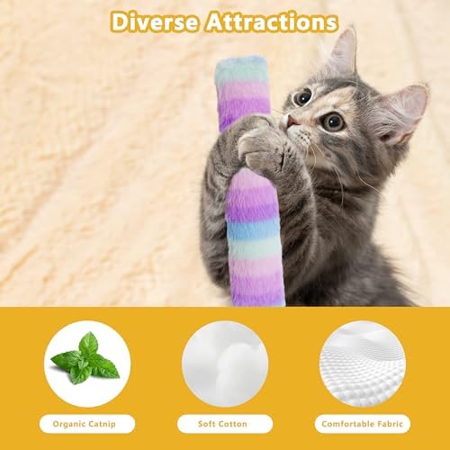 3 Pack Catnip Toys,Soft and Durable Cat Pillows Toys, Funny cat Toy - Image 3