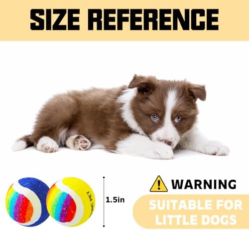 X-Small Dog Tennis Balls Dog Toys Ball 1.5" Pack of 12, Fit Ball Launchers - Image 2