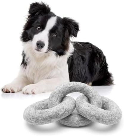 Glaciart One Felted Wool Dog Chew Rings | Durable Dog Chew Toy, Puppy Chew Toys for Teething & Dog Teeth Cleaning | Pet Toys Fetch Games & for Anxiety/Boredom | Great for Small, Medium or Large Dogs by GlaciartOne
