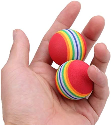 VOVIGGOL 12 Pack Rainbow Cat Toy Balls Soft EVA Foam Interactive Indoor Kittens Favorite Toys 1.38" Dia. Small Dogs Puppies Toy Balls Bulk Activity Chase Quiet Play Sponge Ball - Image 3