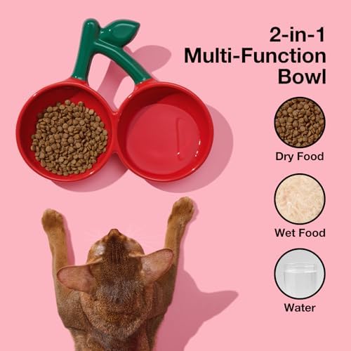 VETRESKA Ceramic Pet Bowl, Tilted Design Pet Feeder for Food and Water - Image 3