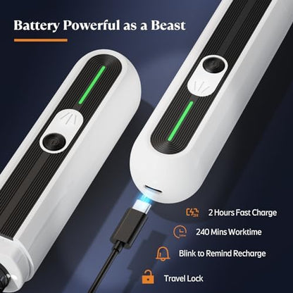YABIFE 4-Lights Dog Nail Grinder, Easy Quick Locate Dog Nail Trimmers, for Puppy Paw Toenails or Pets from Small, Medium to Large, with Travel Lock, Whisper Quiet, Heavy Duty 3 Speeds - Image 6