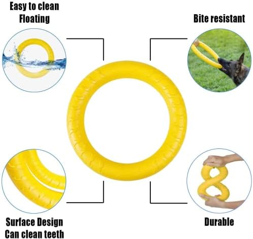 Dog Flying Disc,Floating Dog Ring Toys, Indestructible Dog Chew Toys for Small Chewers Dog Toys for Pool,Float Durable Outdoor &Indoor Puppy Toy for Throwing,Catching,Swimming,Training - Image 3