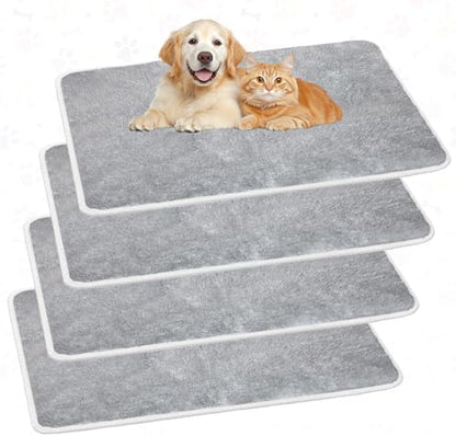 Drydiet 4 Pcs Cat Carrier Pad Reversible Liner, Grey, 17 x 11 Inch by Drydiet