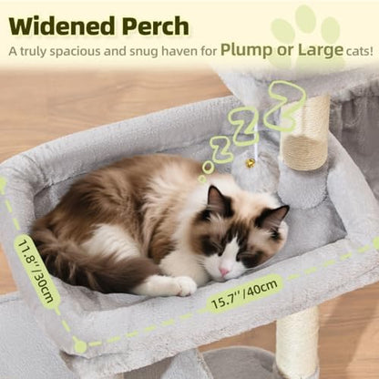 Taoqimiao 32.2in Cat Tree with Toy, Small Cat Tower for Indoor Cats, MS043W - Image 2