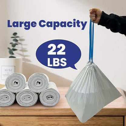 125 Counts Cat Litter Liner Bags Compatible with Neakasa and PetPivot Open-Top Pet Automatic Self Cleaning Cat Litter Box, Waste Bags, 27" x 13"Heavy Duty Replacement Trash Bags with Drawstring (Blue) - Image 6