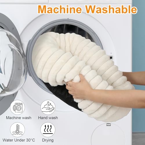 Washable Large Dog Bed,Fluffy Puppy Kitten Beds for Small Dogs(White,XL) - Image 6