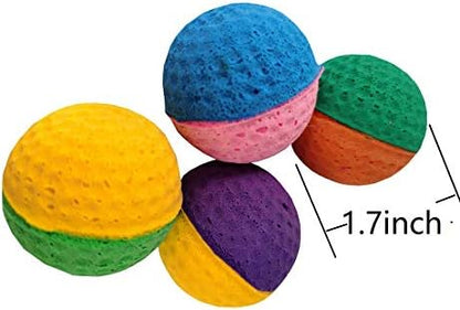 12 Pack Pet Ball Foam Sponge Cat Toy Soft Bouncy Noise Free (12pcs Pet Foam Sponge) - Image 2