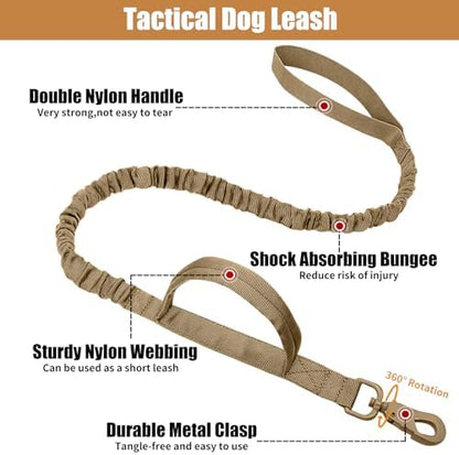 Tactical Dog Collar Leash Set,Dog Collar with Controll Handle for Large Dog - Image 2