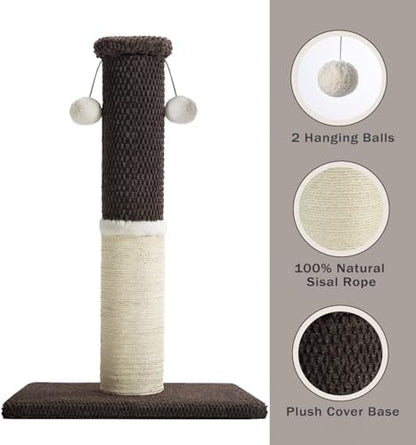 Made4Pets Cat Scratching Post with Sisal & Carpet for Indoor Cats, 23.6" - Image 3