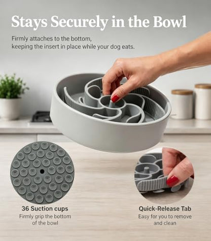 Slow Feeder Dog Bowls Insert Cuttable to fit 4.4"-7.5" Bowls Gray - Image 4