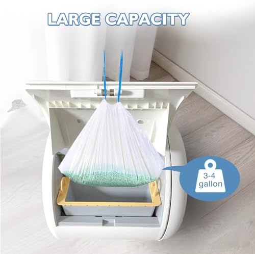 120 Count Self-Cleaning Cat Litter Box Liners Compatible With MW-SC01/SC02/SC09/LR01/LR02, Drawstring Heavy Duty Kitty Waste Bags Disposable Receptacles Bags Trash Bag -18" x 12.6" - Image 7