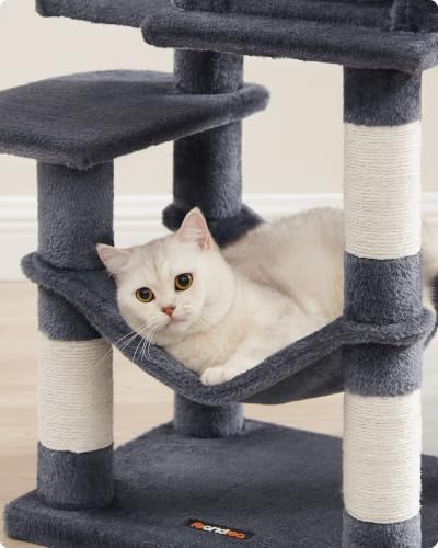 Feandrea Cat Tree, 44.1-Inch Cat Tower, Multi-Level Condo, Smoky Gray - Image 6