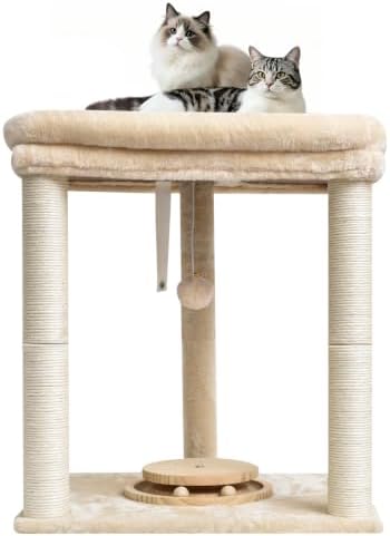 Small Cat Tree with Large Top Perch & Cat Ball Track Toy, Indoor Cat Tower by SIYIPURR