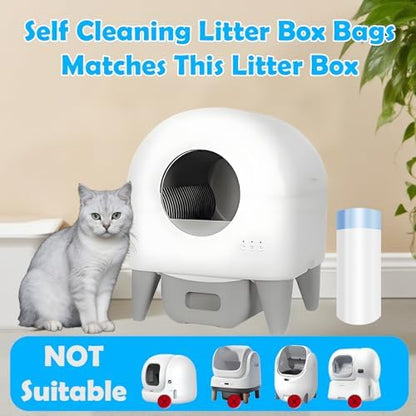 Cat Litter Bags 60 Count, 26.37"X15.74" Drawstring Close Litter Box Liners for Automatic Litter Box,Thick Cat Poop Bags,Easy to Clean,Heavy Duty Robot Bag for Self-Cleaning Box - Image 2