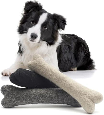 Glaciart One Felted Wool Dog Chew Bone (3 Pcs)| Durable Dog Chew Toy, Puppy Chew Toys for Teething & Dog Teeth Cleaning | Pet Toys Fetch Games & for Anxiety/Boredom | Great for Small or Medium - Image 6