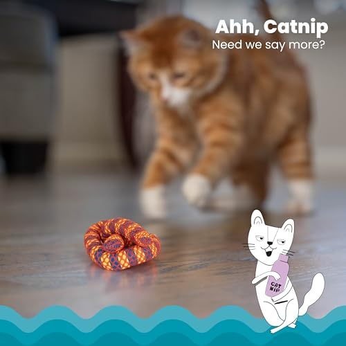 Catstages Plaque Away Pretzel Cat Toy – Interactive Catnip Dental Chew Toy to Help Clean Teeth, Fun for Play and Chewing, Orange (Pack of 2) - Image 3