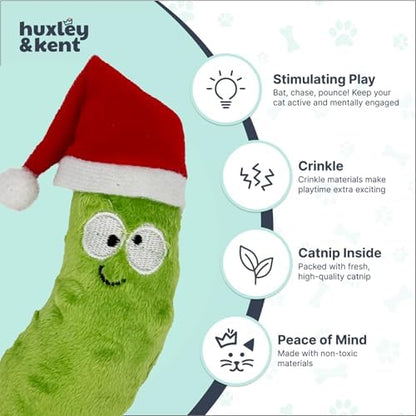 Huxley & Kent Plush Crinkle Catnip Cat Toy, Dilly Claus - Image 4