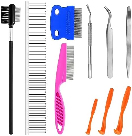 10 Pack Flea Comb for Dogs Cats, Stainless Steel Grooming Combs by Unknown