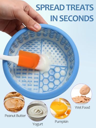 Dog Lick Bowl with Brush and Scraper, Anxiety Relief Lick Mat for Dogs, Non-Slip Freeze Licking Bowl Enrichment Puzzle Feeder for Distraction, BPA Free Silicone, Dishwasher Safe - Image 5